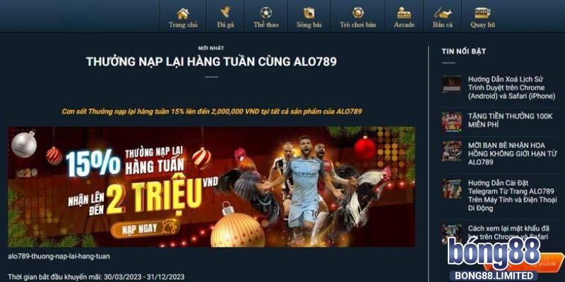 Cập nhật ưu đãi của Alo789 chào mừng newbie 